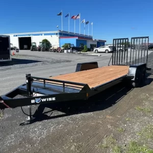 BWise 7 x 20 Equipment Trailer Split Landscape Ramp