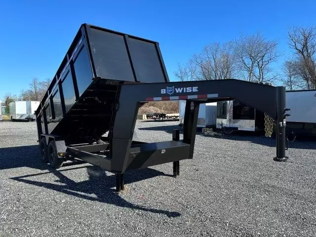 BWise 7 x 16 Gooseneck Dump Trailer – 4′ High Side 1 BWise 7 x 16 Gooseneck Dump Trailer – 4′ High Side