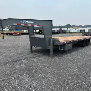 BWise 8 x 26 Gooseneck Deckover Equipment Trailer – Power Tilt