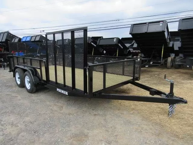 Premier 7 x 16 Landscape Utility Trailer – Mesh Sides & ATV Ramp 1 Premier 7 x 16 Landscape Utility Trailer – Mesh Sides & ATV Ramp