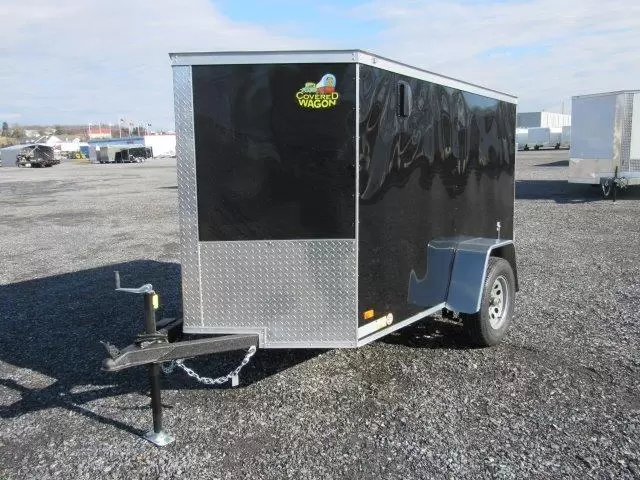 Covered Wagon 5 x 8 Enclosed Cargo Trailer Barn Doors 1 Covered Wagon 5 x 8 Enclosed Cargo Trailer Barn Doors