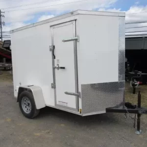 Diamond Cargo 5 x 8 V-Nose Cargo Trailer – Barn Doors & Side Door