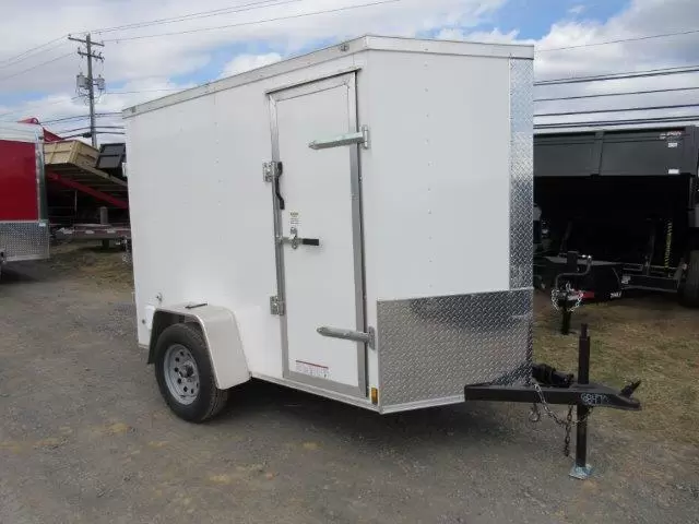Diamond Cargo 5 x 8 V-Nose Cargo Trailer – Barn Doors & Side Door 1 Diamond Cargo 5 x 8 V-Nose Cargo Trailer – Barn Doors & Side Door